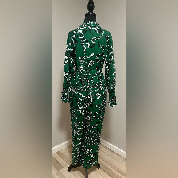 FARM Rio Green and Black Long Sleeve Jumpsuit - Picture 2 of 3